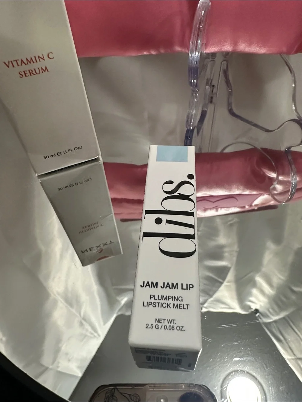 Nexxt vitamin C serum and Nexxt lip plumper Nexxt serum & jam lip plumping & bag